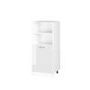 HOCHSCHRANK R-Line Weiß Hochglanz 60 cm mit offenen Regalen, und Tür - Weiß Hochglanz/Weiß, Holzwerkstoff (60/143/57.2cm) - Vicco