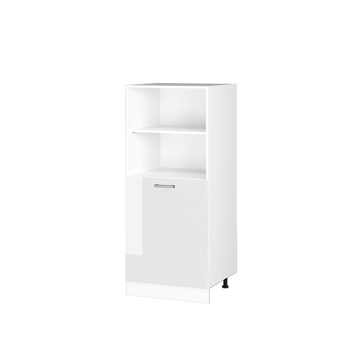 HOCHSCHRANK R-Line Weiß Hochglanz 60 cm mit offenen Regalen, und Tür - Weiß Hochglanz/Weiß, Holzwerkstoff (60/143/57.2cm) - Vicco
