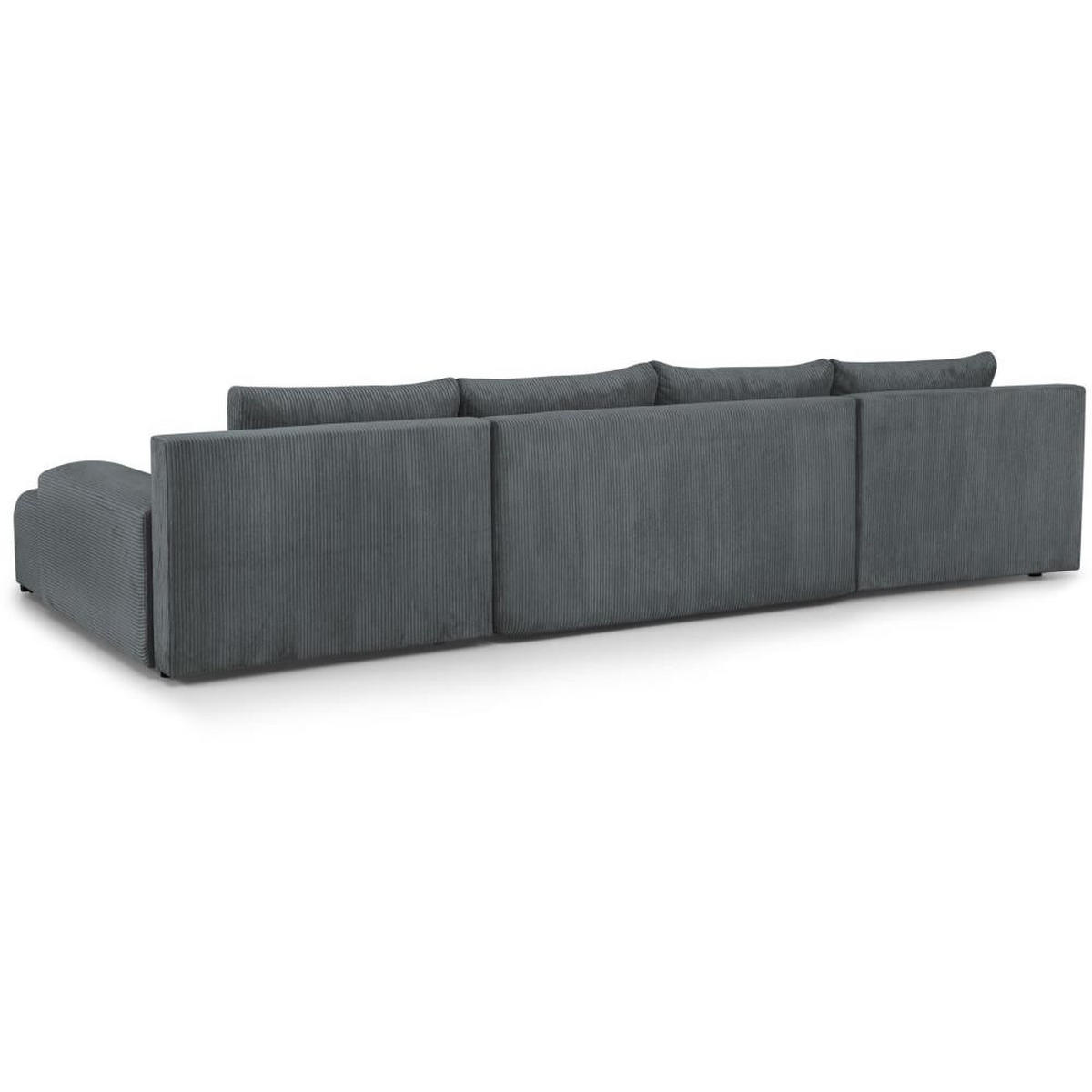 WOHNLANDSCHAFT Benny U dunkelgrau - Dunkelgrau/Schwarz, Textil/Metall (350/85/186cm) - Beautysofa