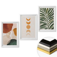 WANDBILDER 3er-Set - 40x60 cm Weißer Rahmen - Abstrakte Blattformen - Weiß, Kunststoff (40/60cm) - ArtPrintCave