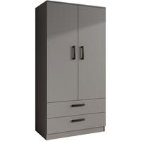 DREHTÜRENSCHRANK Trend, mit Schubladen, Graphit - Schwarz/Graphitfarben, Holzwerkstoff (90/180/50cm) - Beautysofa