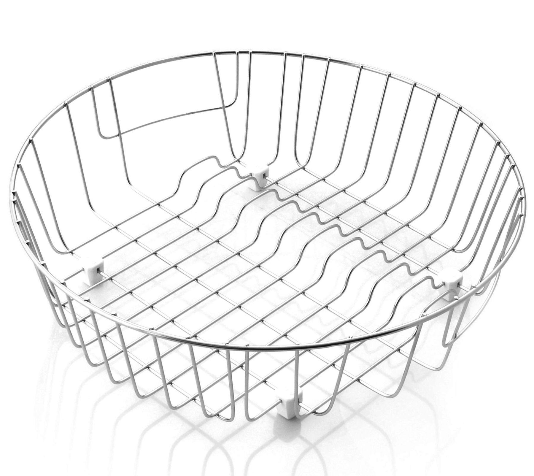 GESCHIRRKORB Ø 37,5cm Höhe 11,5cm Edelstahl Abtropfkorb Abtropfgestell - Grau, Metall (0.01/1/0.01cm)