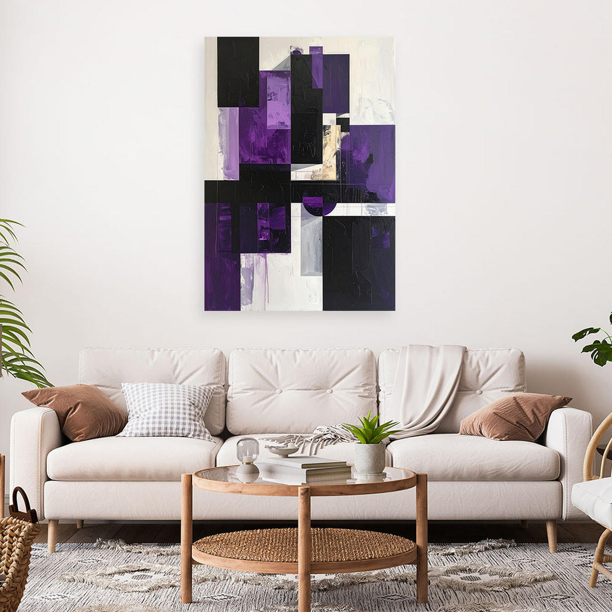 LEINWANDBILD 3D und geometrisch 80x120cm - Lila, Textil (80/120cm) - Feeby