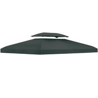 ERSATZDACH Pavillondach, Polyester, Kohlegrau - Anthrazit, Kunststoff (400/20/300cm) - Outsunny
