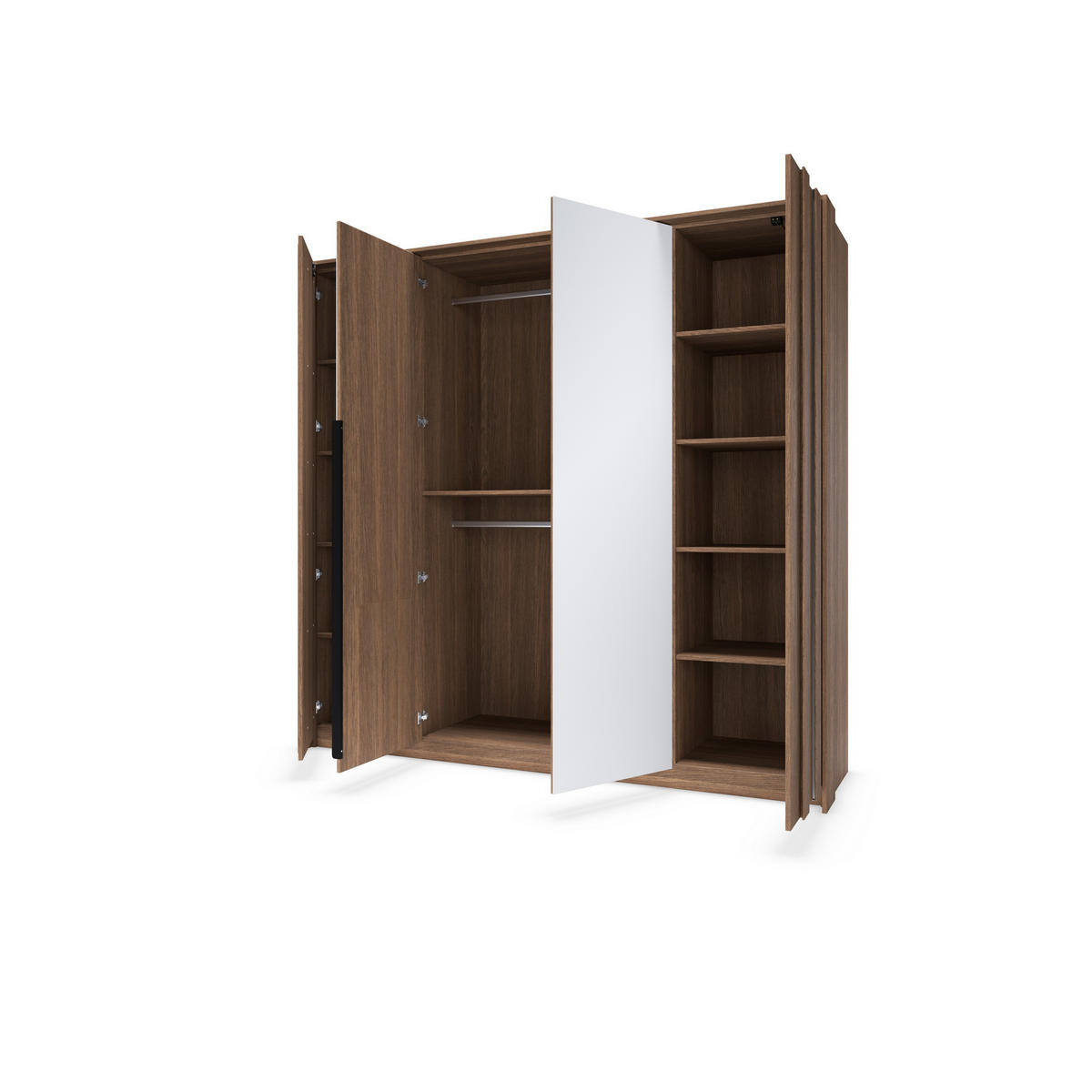 DREHTÜRENSCHRANK DAVANTI 223,2/210/59,6 cm 4-türig mit Spiegel Eichefarben - Eichefarben, Holzwerkstoff (223.2/210/59.6cm) - MASSENO