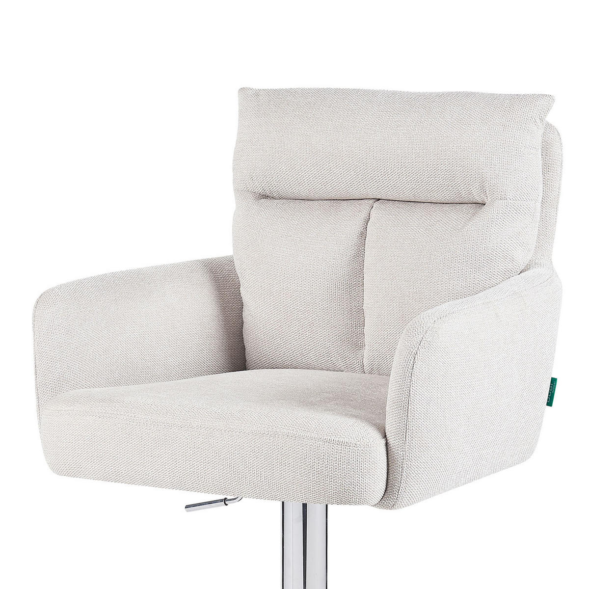 BARHOCKER Leo - Chromfarben/Creme, Textil/Metall (54/96/57cm) - DUBI Möbel