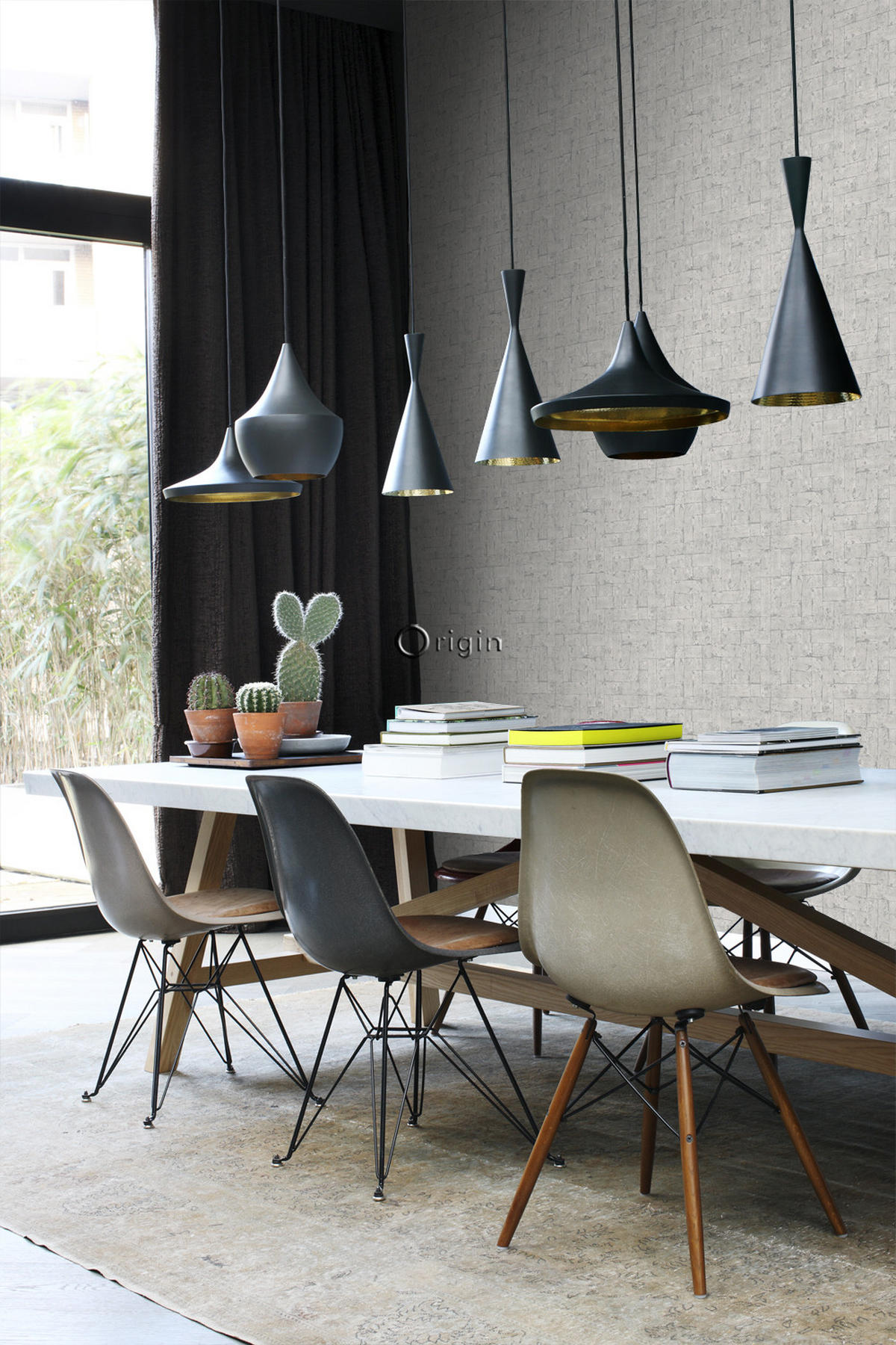 TAPETE Backstein-Optik 53 cm x 10.05 m - Grau, Papier (53/1000cm) - Origin Wallcoverings