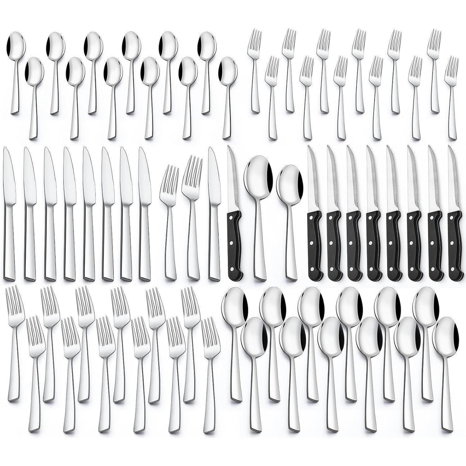 BESTECKSET 72-teilig für 12 Personen Edelstahl - Silberfarben, Metall