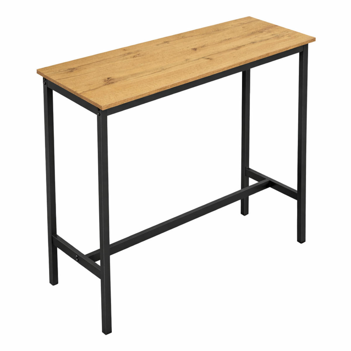 BARTISCH Holzoptik Metall Eichefarben Schwarz Küchentisch 100×40×90 cm - Eichefarben/Schwarz, Holzwerkstoff/Metall (40/100/90cm) - Begryf