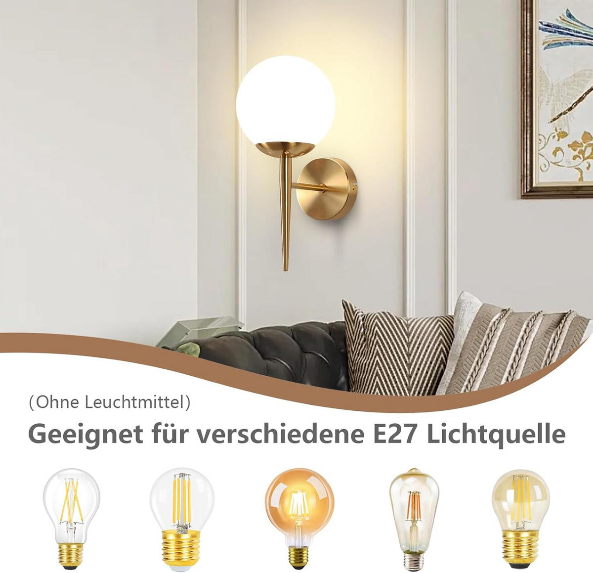 WANDLEUCHTE Jyxoh 20.0/15.0/32.0 cm - Goldfarben, Metall (20/15/32cm) - ZMH