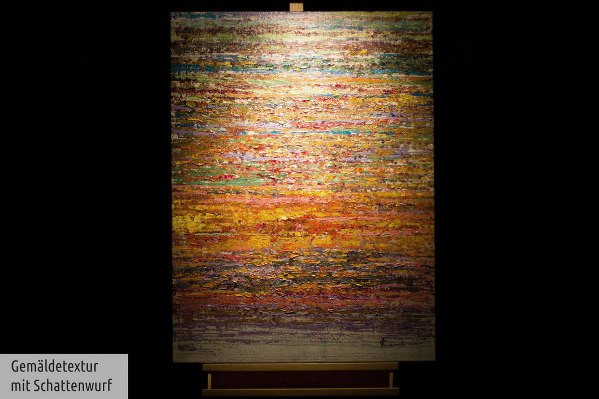 ÖLGEMÄLDE 75/100 cm - Blau/Gelb, Holz/Textil (75/100cm) - KUNSTLOFT