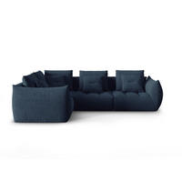 ECKSOFA modular links Bloom aus strukturiertem Stoff dunkelblau 3 Sitzplätze - Dunkelblau, Textil (216/316cm) - Micadoni