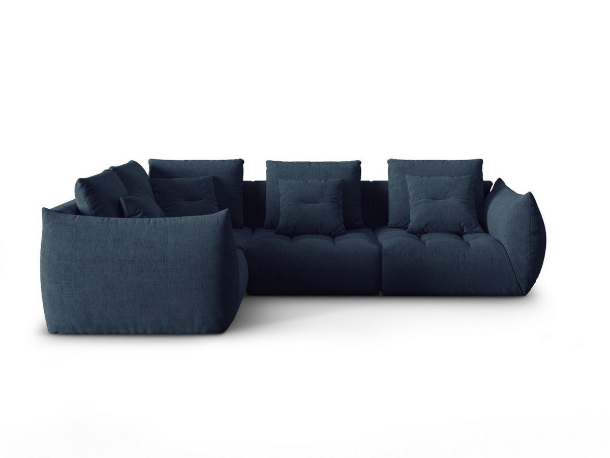 ECKSOFA modular links Bloom aus strukturiertem Stoff dunkelblau 3 Sitzplätze - Dunkelblau, Textil (216/316cm) - Micadoni
