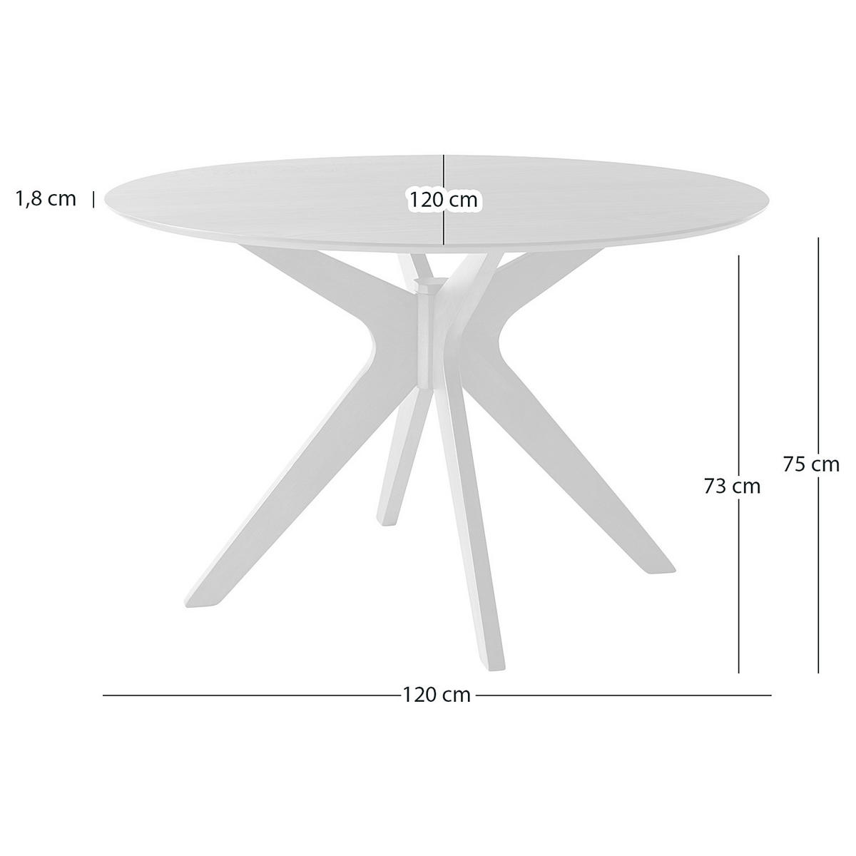 ESSTISCH - Gummibaum teilmassiv / Walnuss - Walnussfarben, Holzwerkstoff (120/120/75cm) - home24