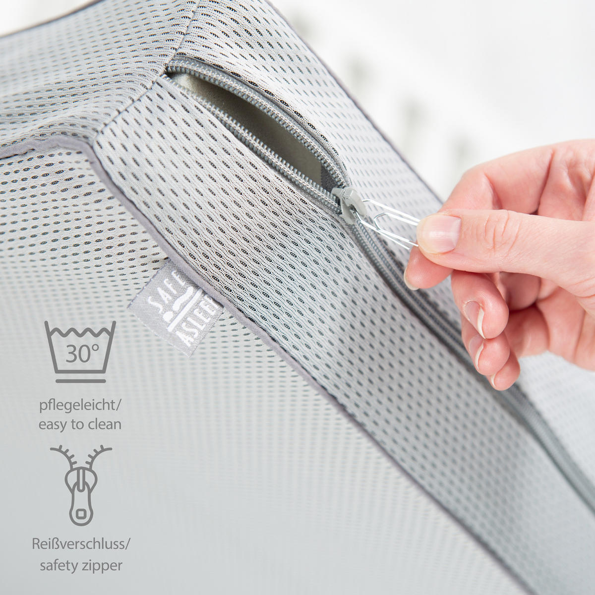 BABYBETTMATRATZE Air Balance PREMIUMMESH 60 x 120 cm - Grau, Textil (60/120cm) - Roba