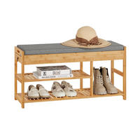SCHUHBANK Natur - Naturfarben, Holz (90/45/30cm) - SoBuy