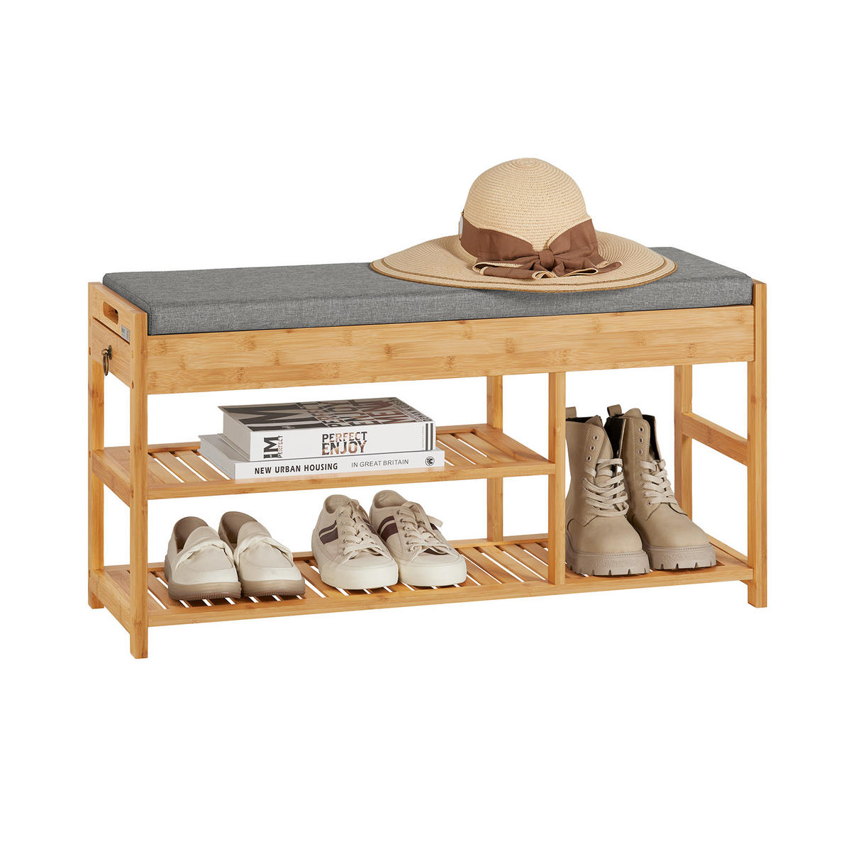 SCHUHBANK Natur - Naturfarben, Holz (90/45/30cm) - SoBuy