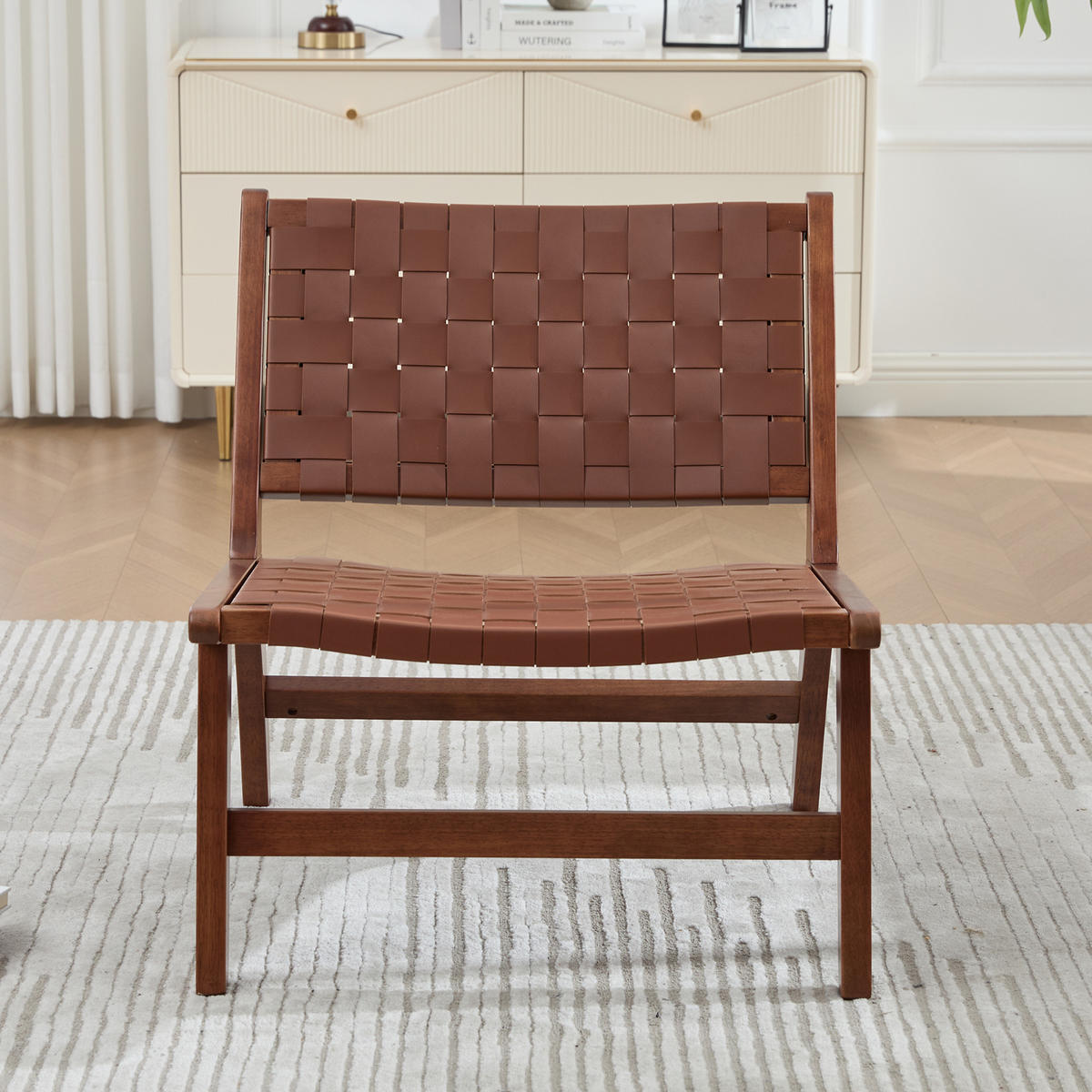 STUHL Schachbrettmuster mit Holzgestell, DE-42285, Braun - Braun, Holzwerkstoff (66/72/71cm) - ComfortXL
