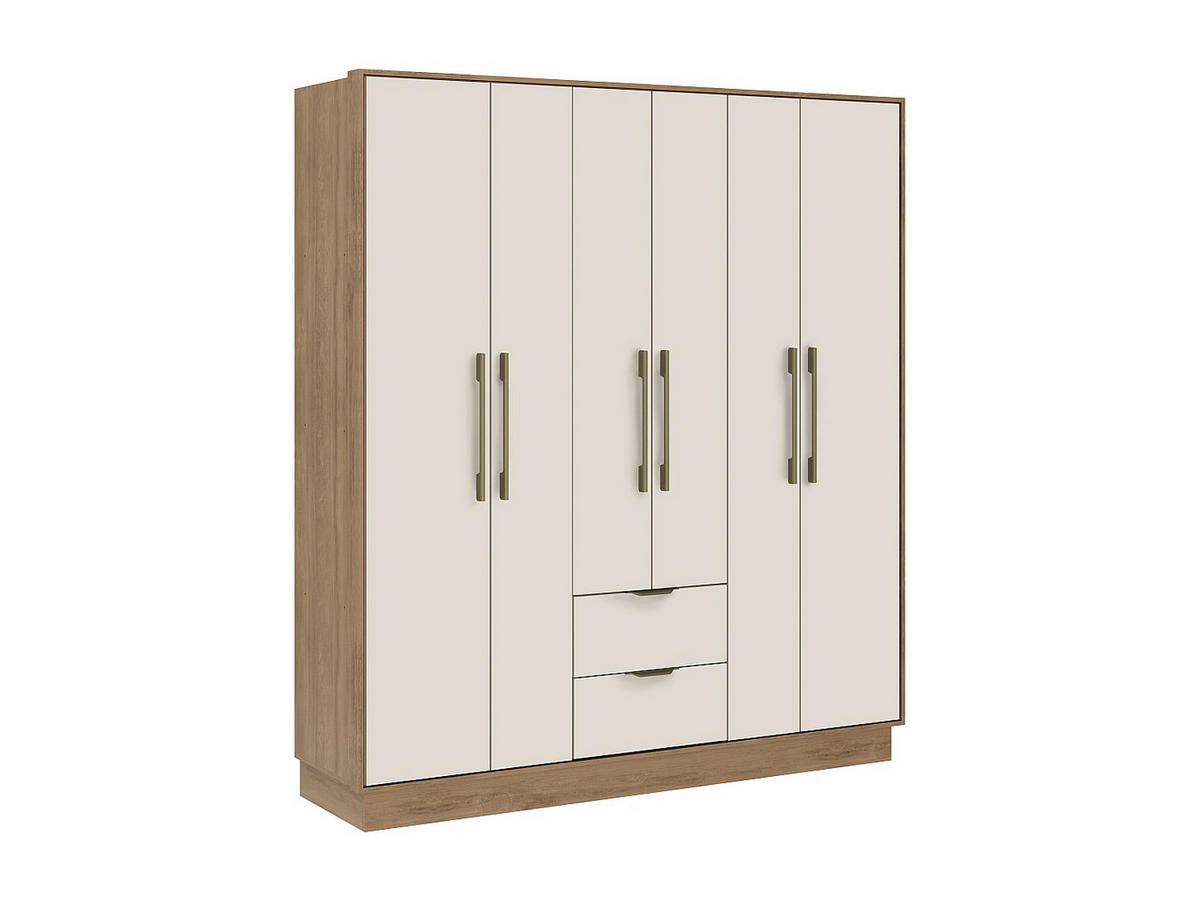KLEIDERSCHRANK - 162 cm x 46.5 cm - holz - beige, naturfarben hell Feova - Beige/Naturfarben, Holz (162/182/46.5cm) - Vente-Unique