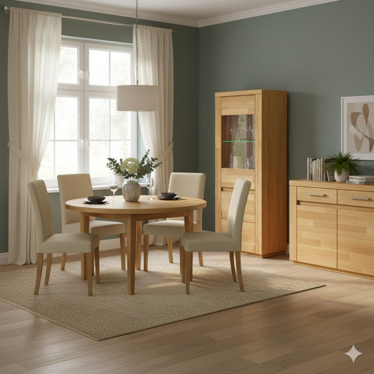 VITRINE Viborg - Buchefarben, Holz (35/48/140cm) - kiki design