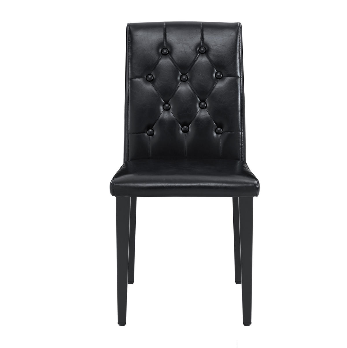 TISCH- UND STUHLSET mit Glastisch 85 cm Schwarz/Transparent 5-tlg. - Schwarz, Metall (85/76/85cm) - Meubliv