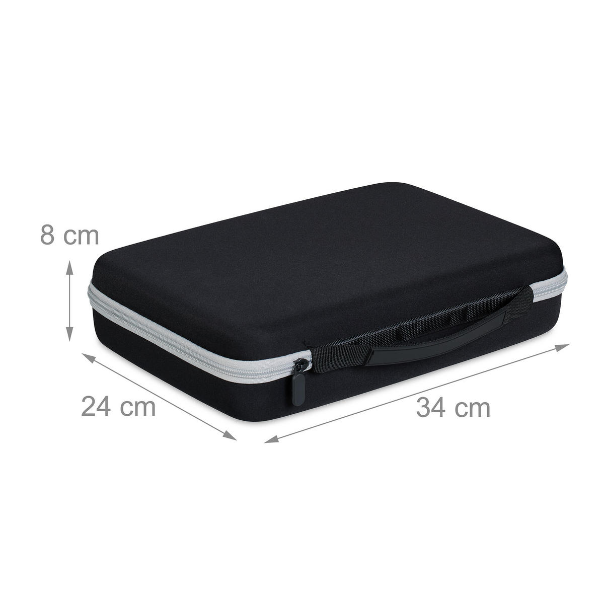 BATTERIEKOFFER - Schwarz, Textil (34/24/8cm) - Relaxdays