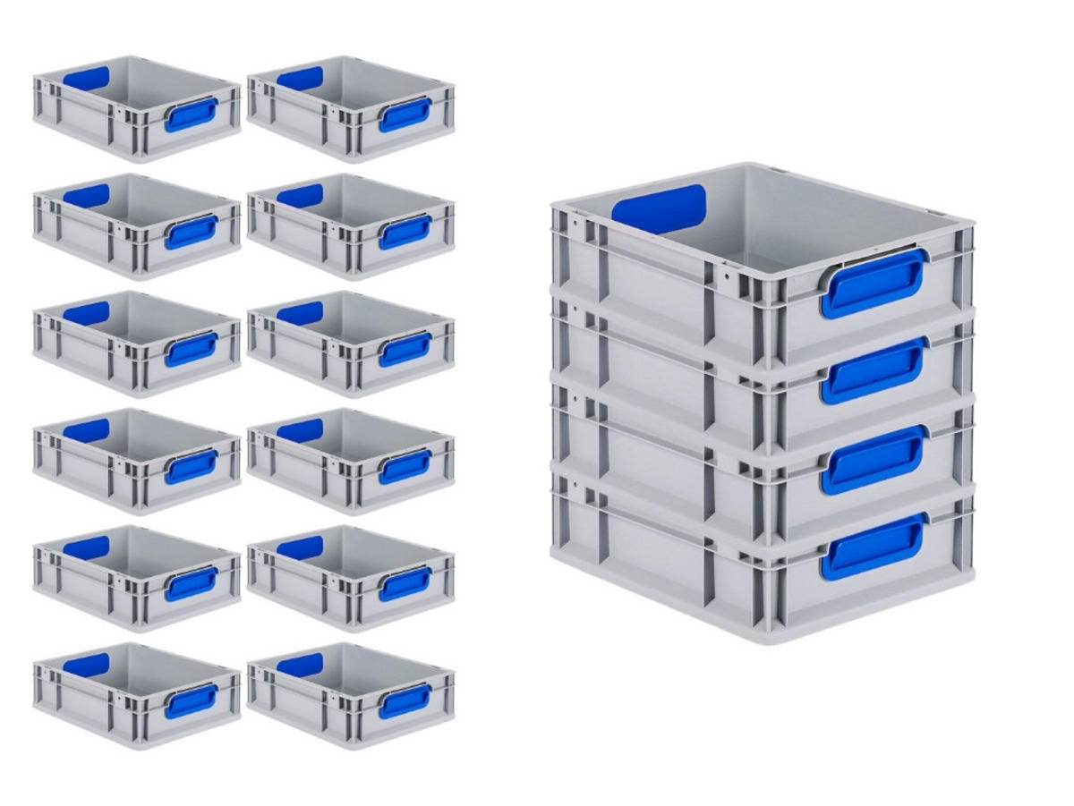 EUROBOX 16x Nextgen Color 12x30x40cm 11 Liter Griffe Blau Geschlossen - Blau, Kunststoff (30/12/40cm) - PROREGAL