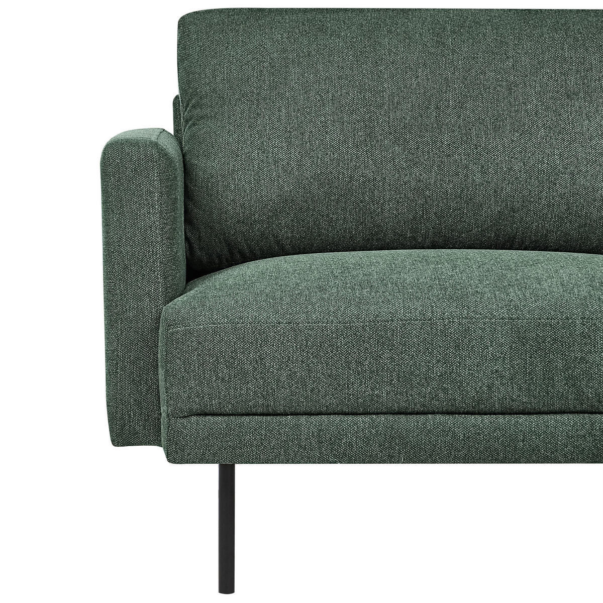 2-SITZER-ECKSOFA dunkelgrün rechtsseitig Breda - Schwarz/Grün, Textil (192/155cm) - Beliani