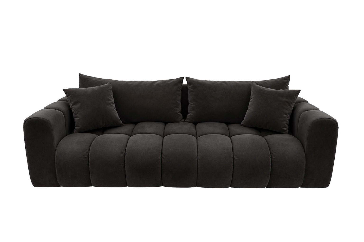 SCHLAFSOFA Mit Bettkasten, Veloursstoff Bluvel, Schwarz, COSMOPOLITAN - Schwarz, Holz (240/97cm) - Kaiser Möbel