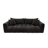 ROZKLÁDACÍ POHOVKA s úložným prostorem, velurová tkanina Bluvel, Černá, COSMOPOLITAN - černá, dřevo (240/97cm) - Kaiser Möbel