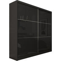 SCHWEBETÜRENSCHRANK Vena 200 cm 2-türig, schwarz, lacobel schwarz - Schwarz, Holz/Kunststoff (200/216/61cm) - Margaret Hadas24