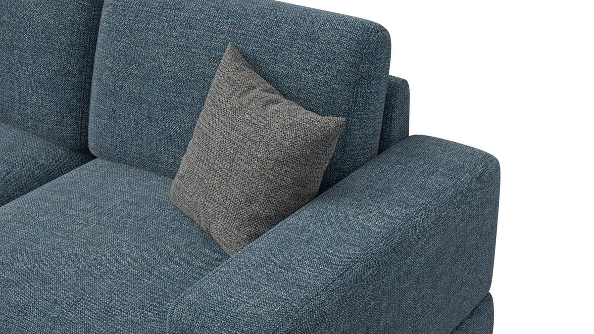 ECKSOFA OTTO 4-Sitzer, marineblau - Blau/Schwarz, Holz/Textil (279/159cm) - Courtois Laville