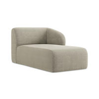 SOFAELEMENT Rechts Bouclé Stoff Grau - Taupe/Schwarz, Holzwerkstoff/Kunststoff (91/75/166cm) - Makamii
