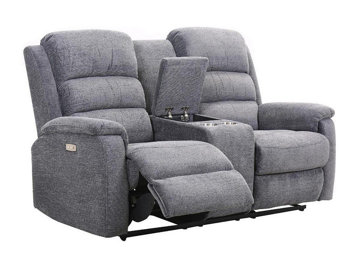 RELAXSOFA - 2 Personen - stoff - grau Nevers - Grau, Textil (171/103/95cm) - Vente-Unique