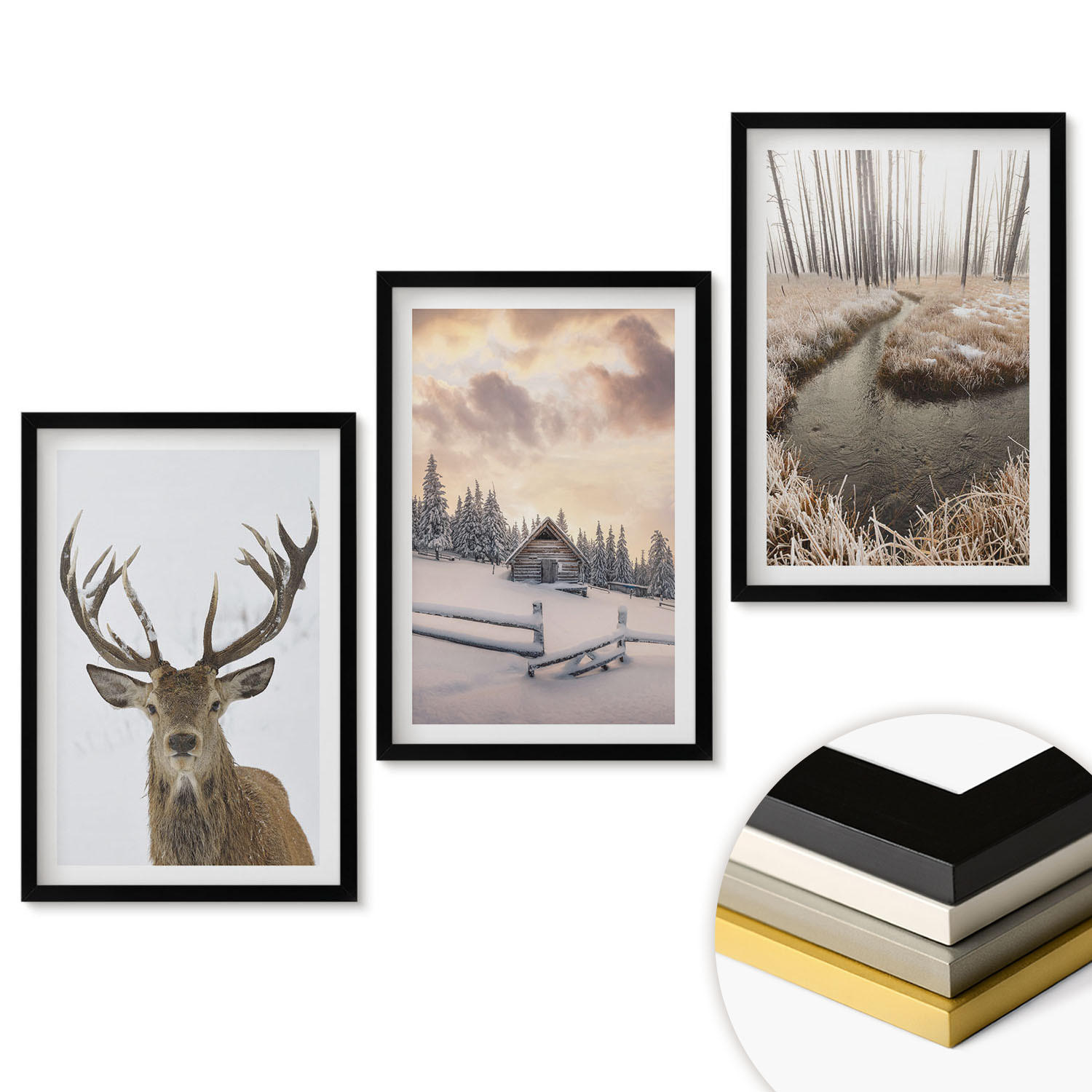 ArtPrintCave Wandbilder Schwarz 40x60 cm