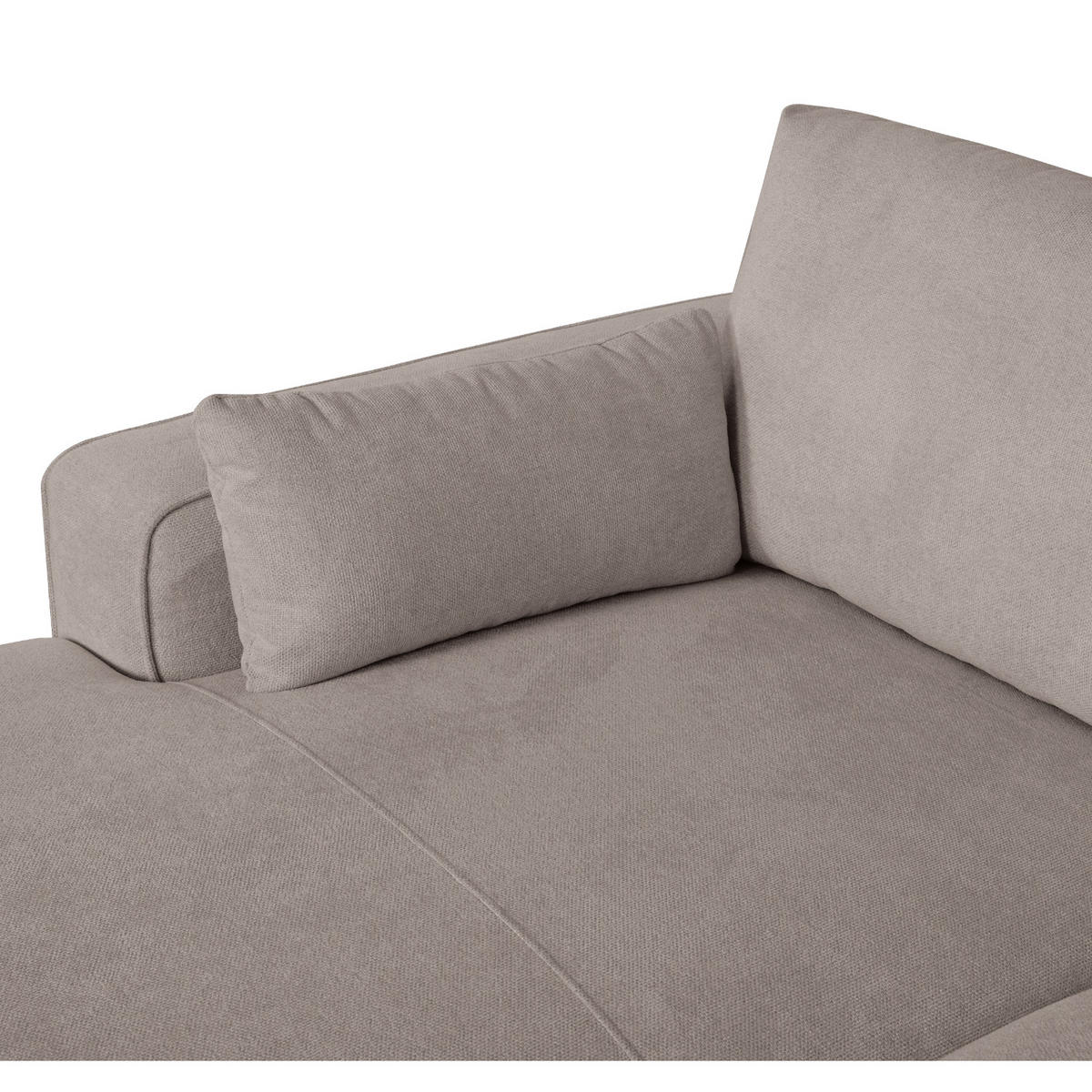 ECKSOFA Webstoff Beige - Beige/Schwarz, Holz/Textil (105/305cm) - Furnhouse