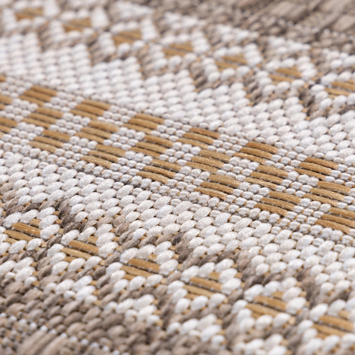 TEPPICH Outdoor Flachgewebe Vintage-Look Polypropylen Balkon Beige Läufer 80x150 - Beige, Textil (80/150cm) - KADIMA DESIGN