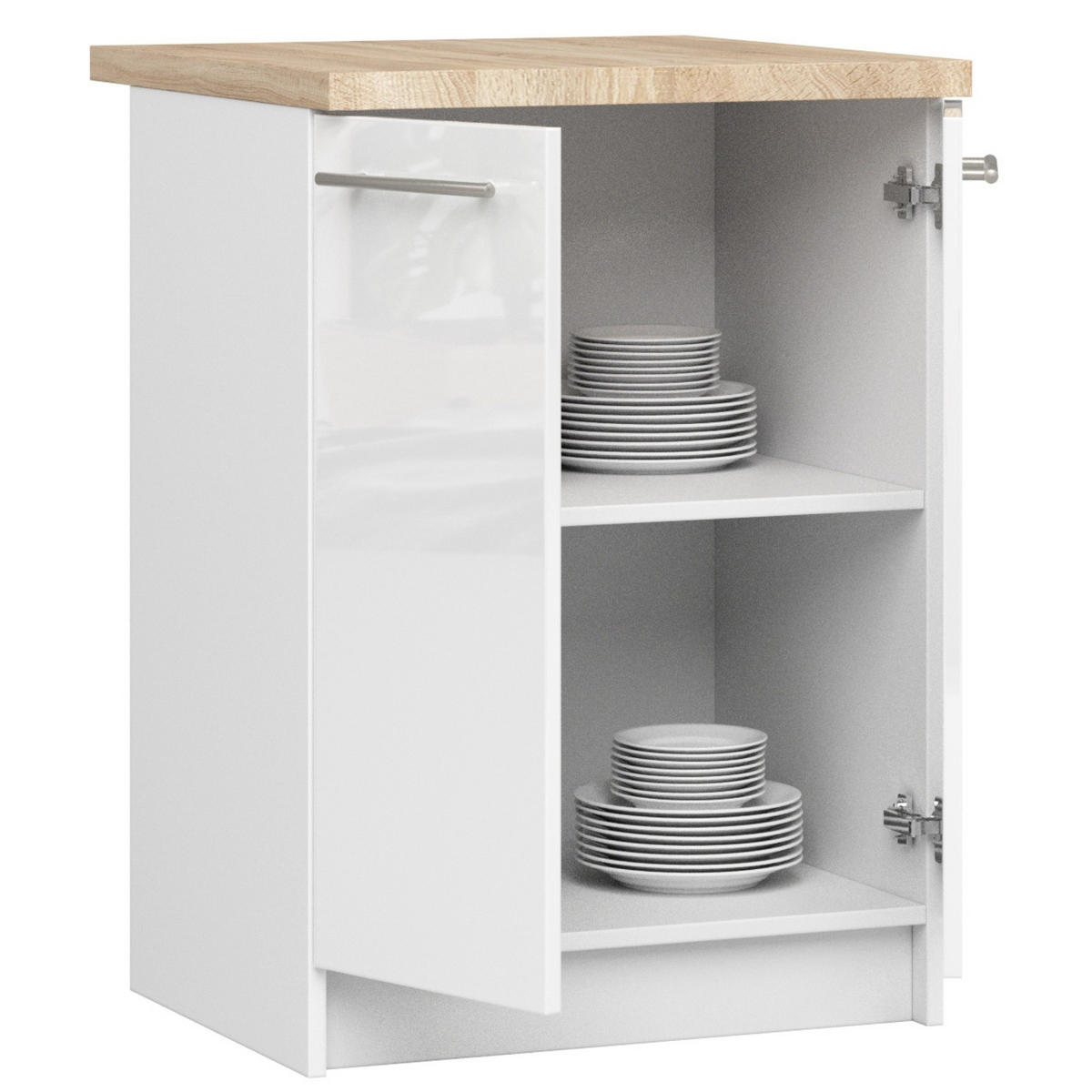 UNTERSCHRANK Weiß, Weiß Glanz 85/60/46 - Weiß, Holzwerkstoff (60/85/46cm) - RAUMHIRSCH FURNITURE