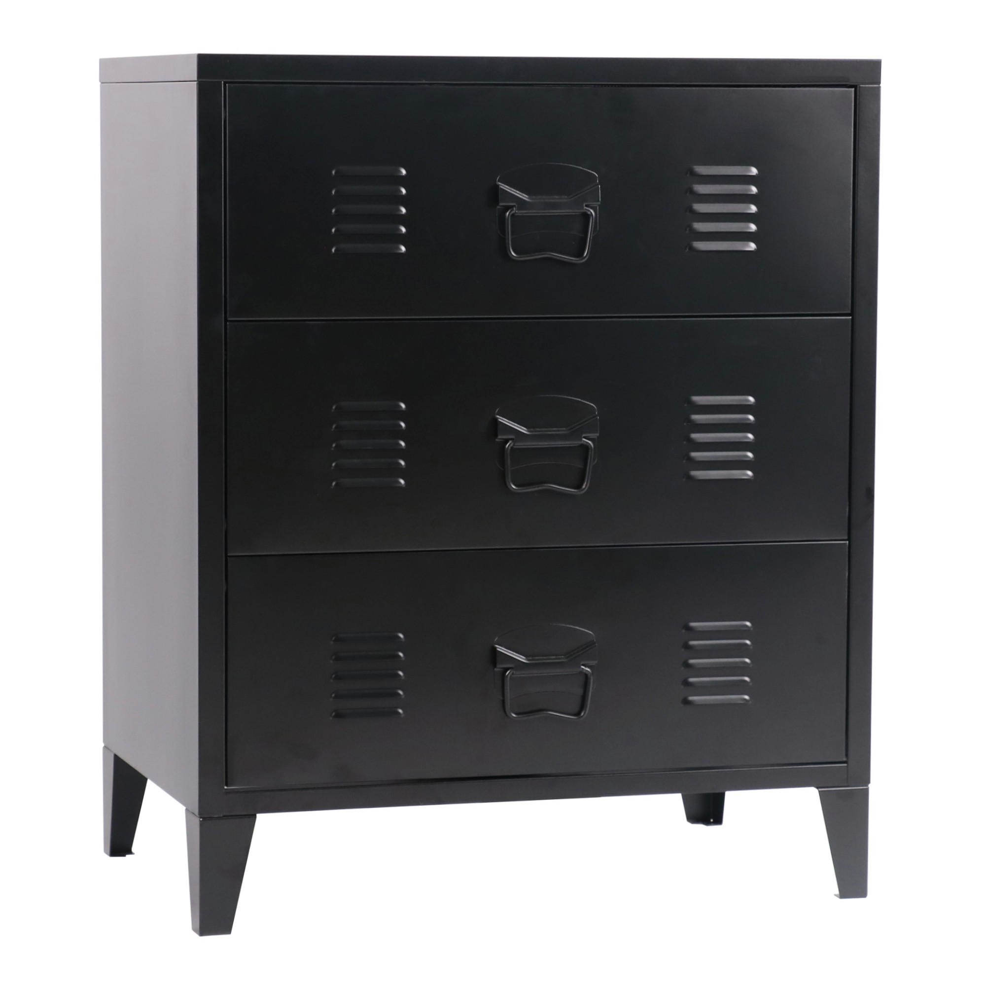 METALLSCHRANK Hämeenlinna - Schwarz, Metall (60/72/40cm) - [en.casa]