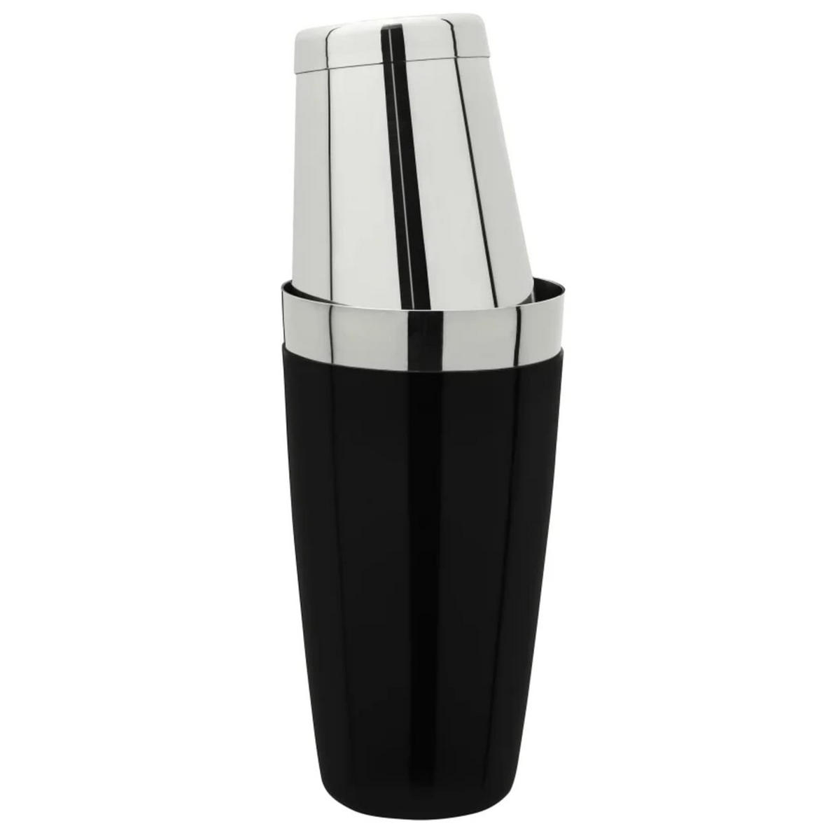 COCKTAILSHAKER TIN ON TIN, Edelstahl, Vinyl-Kälteschutz, 800ml - Schwarz, Metall (9.5/9.5/26cm) - ich-zapfe