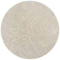 WOLLTEPPICH LEVEN, abstrakt, Beige, Ø 160 cm - Beige, Textil (160/160cm) - KADIMA DESIGN