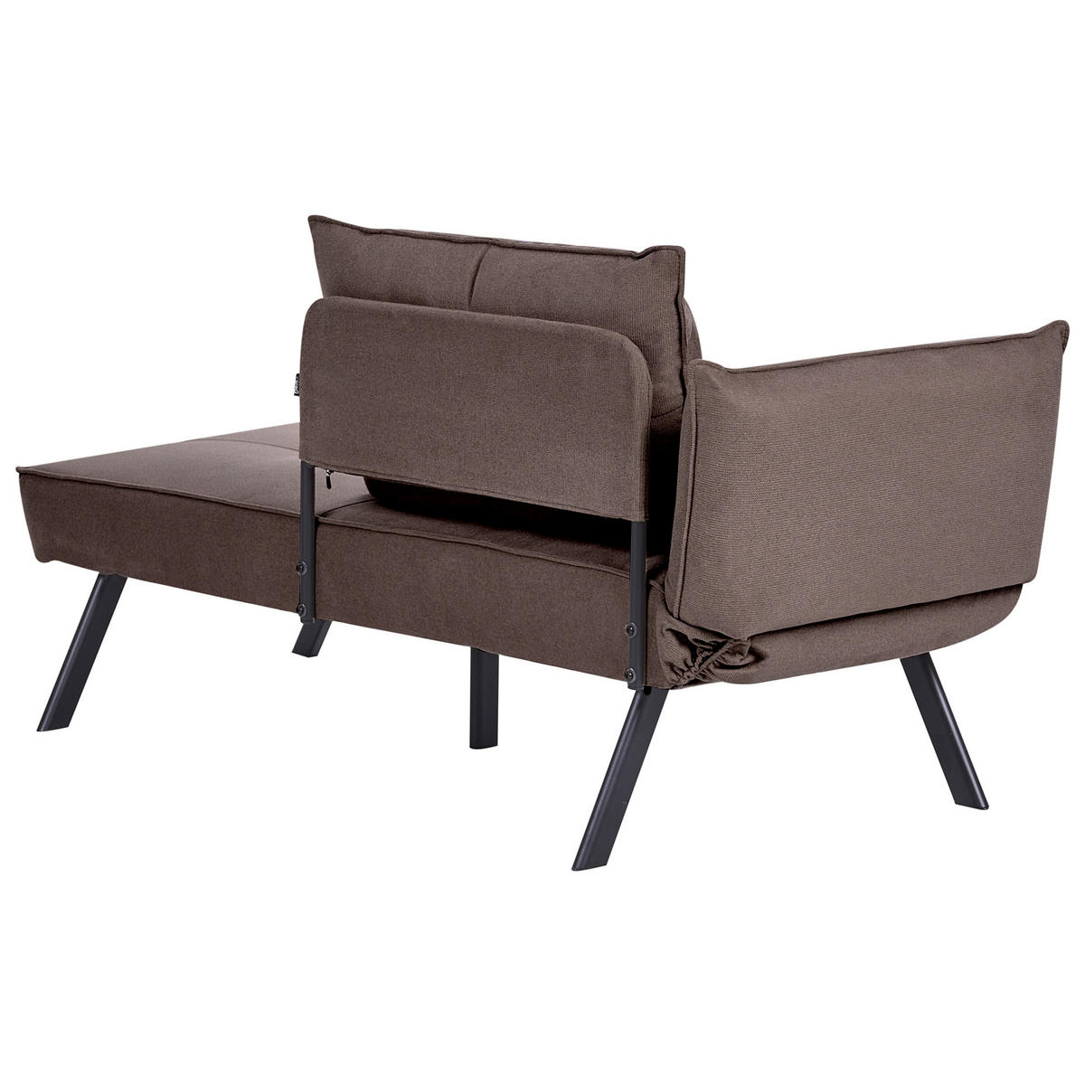 ČALOUNĚNÉ LEHÁTKO CHAISE LONGUE LEVOSTRANNÉ Látka Hnědé Rocamadour - černá/hnědá, textil (150/83/72cm) - Beliani