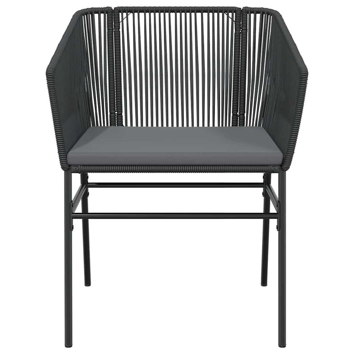 GARTENSTÜHLE 2er Set Mit Kissen Schwarz Poly Rattan - Schwarz, Kunststoff (63/83/63cm) - vidaXL