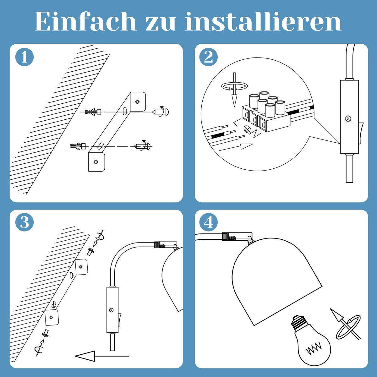 WANDLEUCHTE Marie - Schwarz, Metall (13/22/21cm) - Nettlife