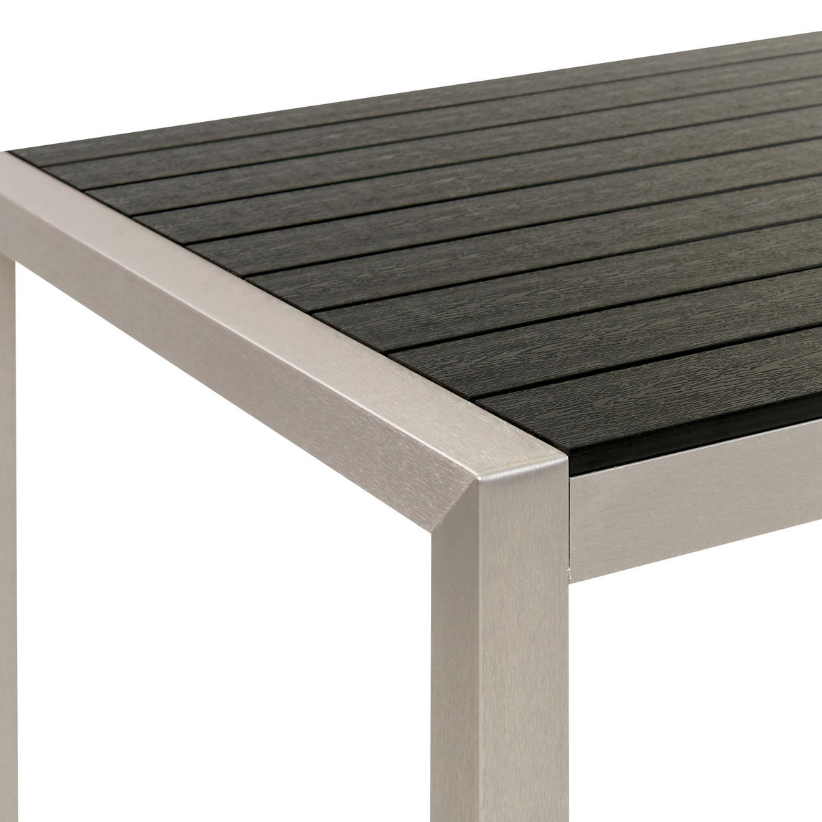 GARTENTISCH Aluminium schwarz 180/90 cm Vernio - Schwarz, Holz (180/90/76cm) - Beliani