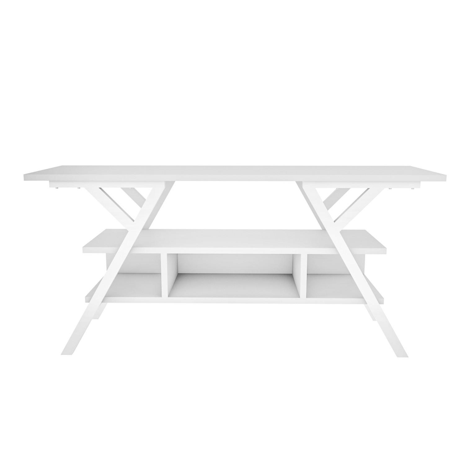 TV Stand Minerva Weiß Weiß - Weiß, Holzwerkstoff (120/55/35cm) - Decorotika