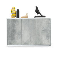 KOMMODE Ben Front in Beton Oxid Optik - Hellgrau, Holzwerkstoff (117/74/36cm) - Vladon