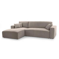 ECKSOFA L Form Catea Beige 279/145/84 cm Links mit Schlaffunktion - Beige/Schwarz, Kunststoff/Textil (145/279cm) - AX Living