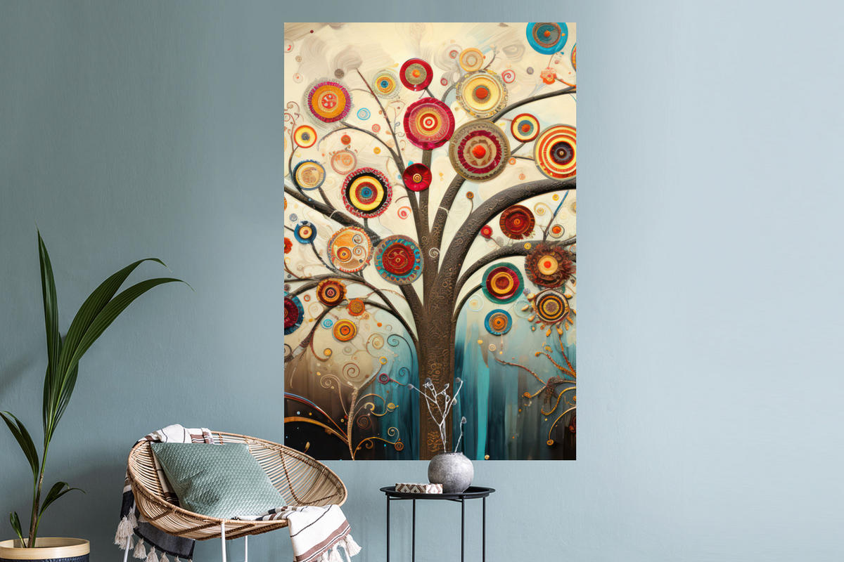 WANDTATTOO Baum - Baum des Lebens - Farbe 80x120 cm - Braun, Kunststoff (80/120/0.1cm) - MuchoWow