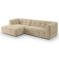 SOFA beige Webstoff 292 x 161 cm, Ecksofa 5-Sitzer, L-Sofa Ottomane links - Beige, Holz/Textil (292/161cm) - Inn.Furn